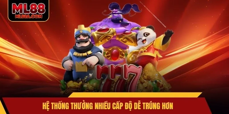 Hệ thống thưởng nhiều cấp độ dễ trúng hơn